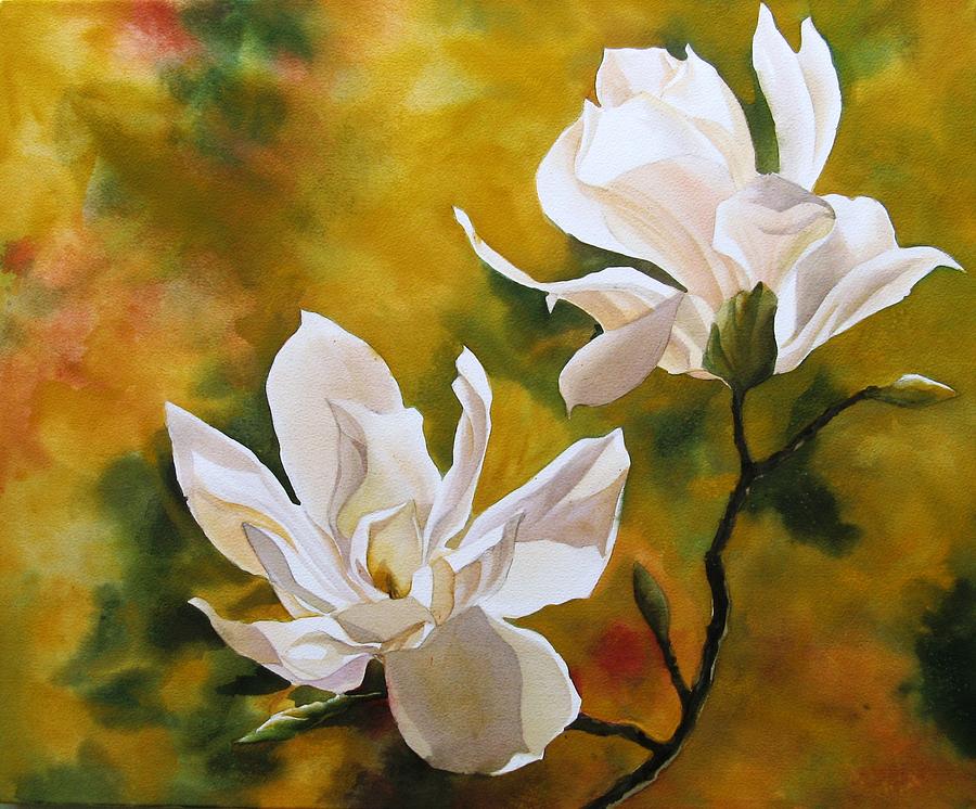 900x746 Magnolia In Spring Painting By Alfred Ng - Magnolia Flower Painting