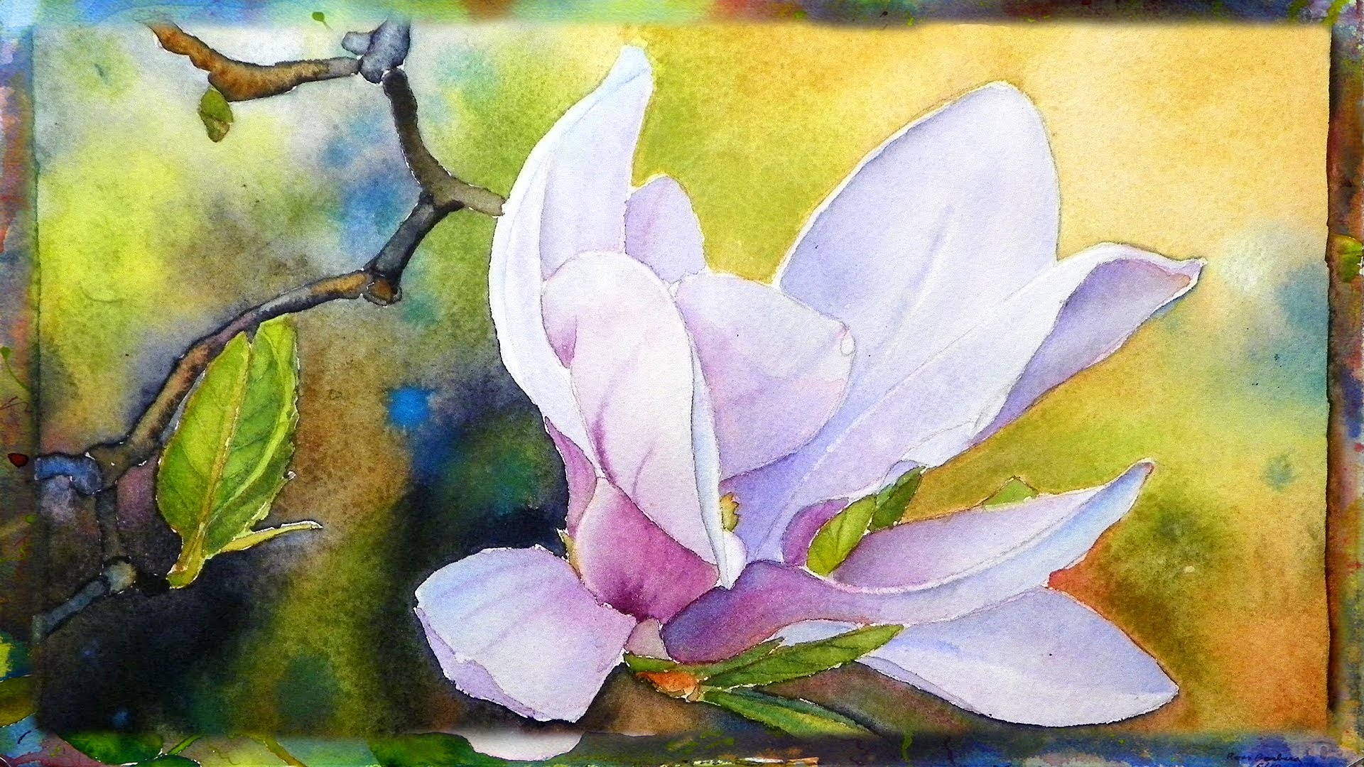 1920x1080 How To Paint The Magnolia Flower, Watercolor Painting, Part 2 - Magnolia Flower Painting