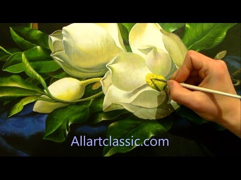 480x360 Flowers Oil Painting Magnolias - Magnolia Oil Painting