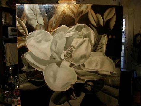 475x356 How To Oil Paint, Flemish Technique, The Magnolia Blossom. - Magnolia Oil Painting