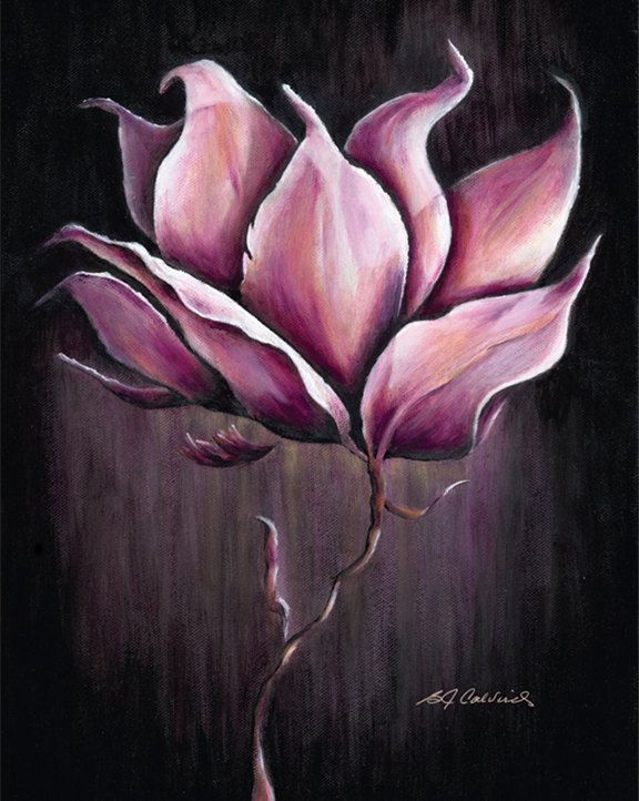 576x722 Magnolia Oil Paintings Magnolia Glow Art Print, Oil Painting - Magnolia Oil Painting