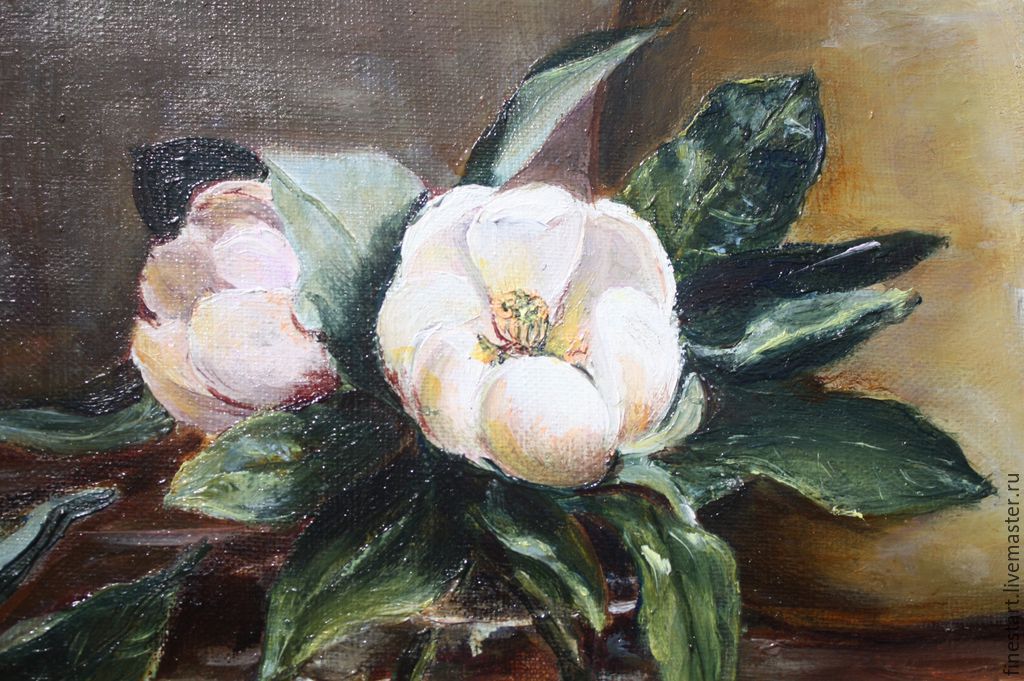 1024x681 Oil Painting Still Life Magnolia Oil Canvas Shopline - Magnolia Oil Painting