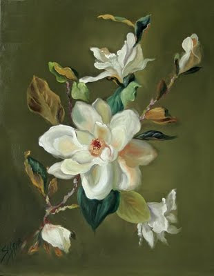 310x400 The Daily Muse By Susan Martin Spar Oil Painting Of Magnolia - Magnolia Oil Painting