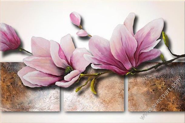610x404 Magnolias Floral Oil Painting Wall Art Modern Canvas Art Wall - Magnolia Painting On Canvas