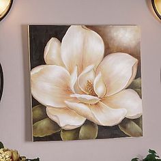 236x236 Bella Magnolia Wooden Wall Art Set Wooden Wall Art, Wall Art - Magnolia Painting On Canvas