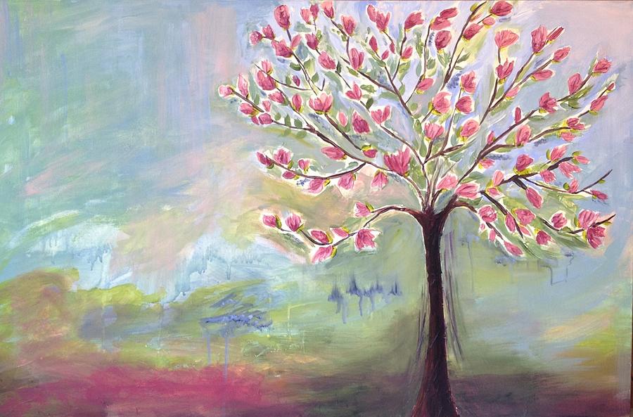 900x593 Magnolia Tree Painting By Sasha Moye - Magnolia Tree Painting
