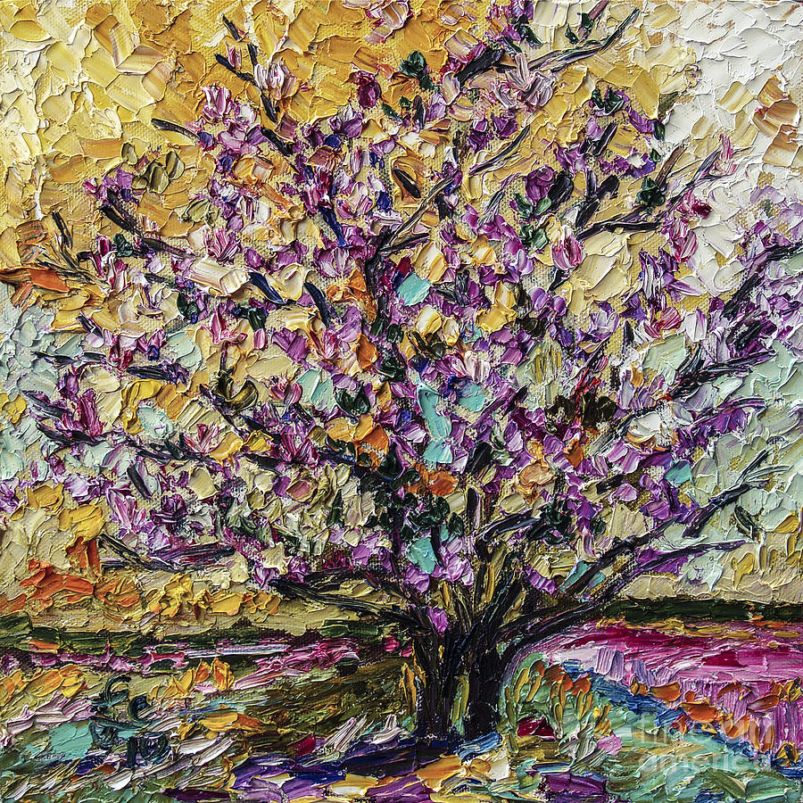 900x900 Tulip Magnolia Tree Painting By Ginette Callaway - Magnolia Tree Painting