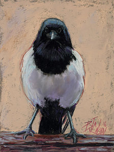 224x300 Magpie Paintings Fine Art America - Magpie Painting