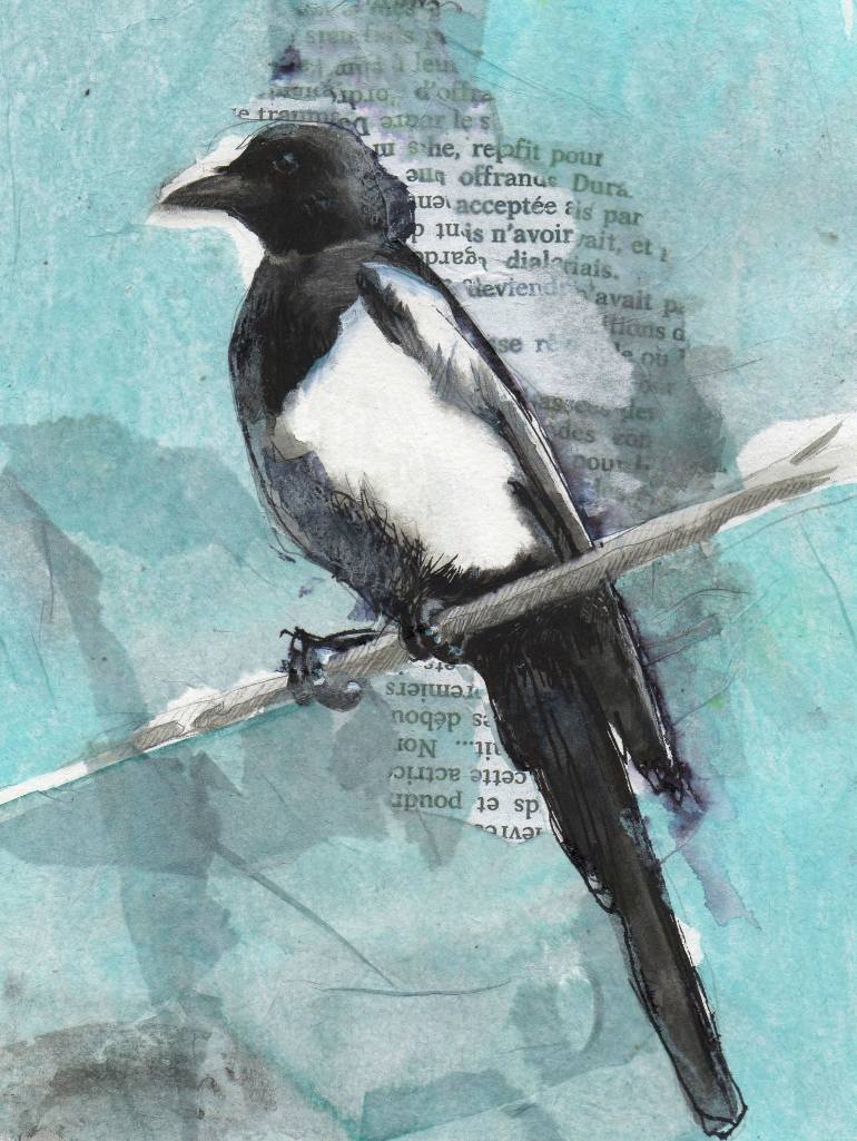 770x1025 Saatchi Art Magpie Painting By Klotz - Magpie Painting