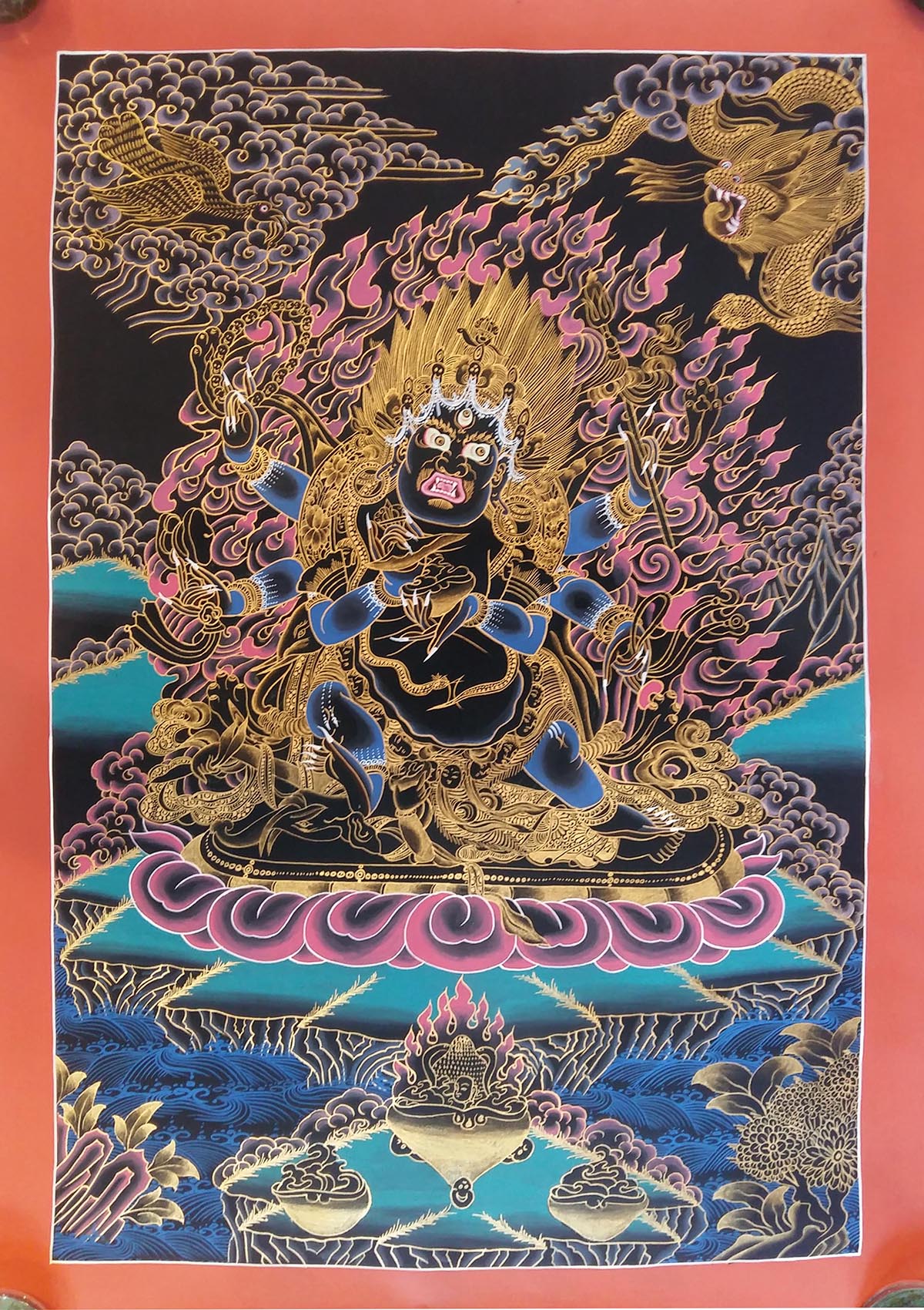 1200x1700 Tibetan Thangka , Mahakala Handmade Handicraft - Mahakala Painting