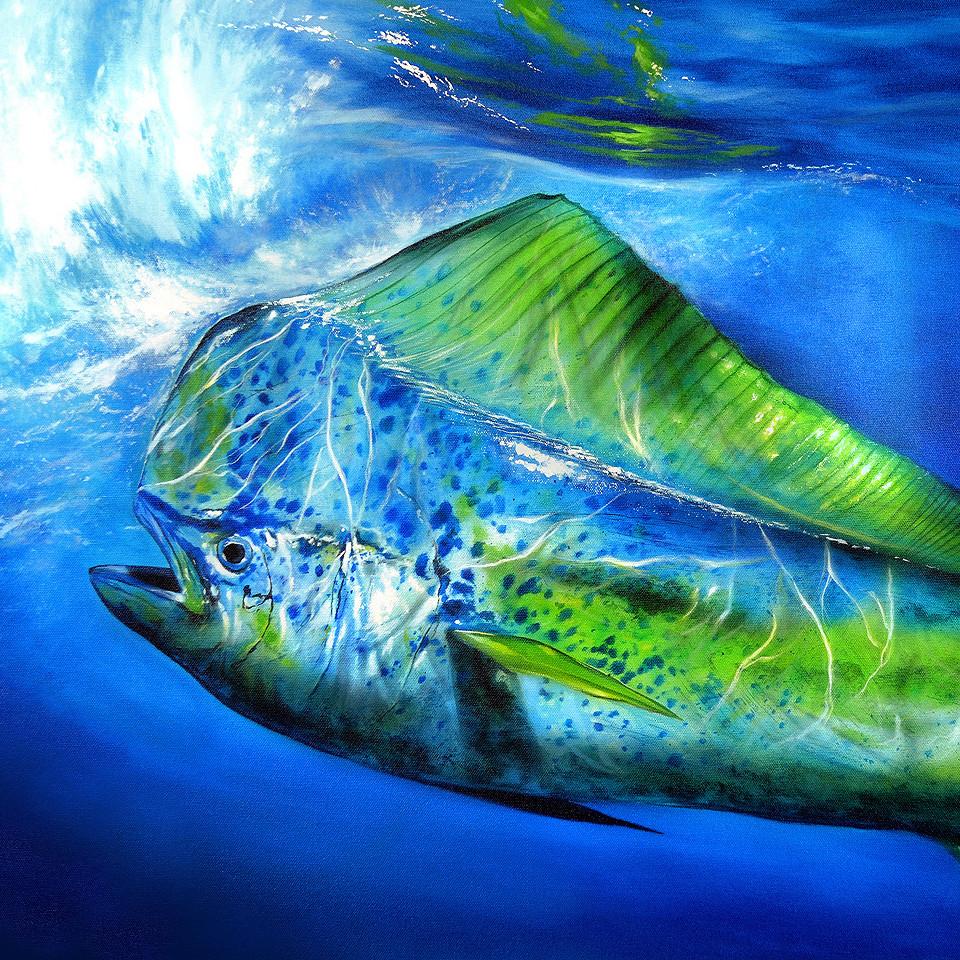 960x960 Silver Blue Mahi - Mahi Mahi Painting