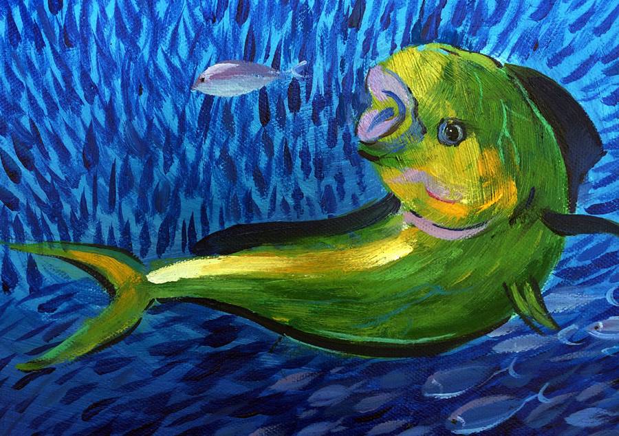 900x634 Mahi Mahi - Mahi Painting