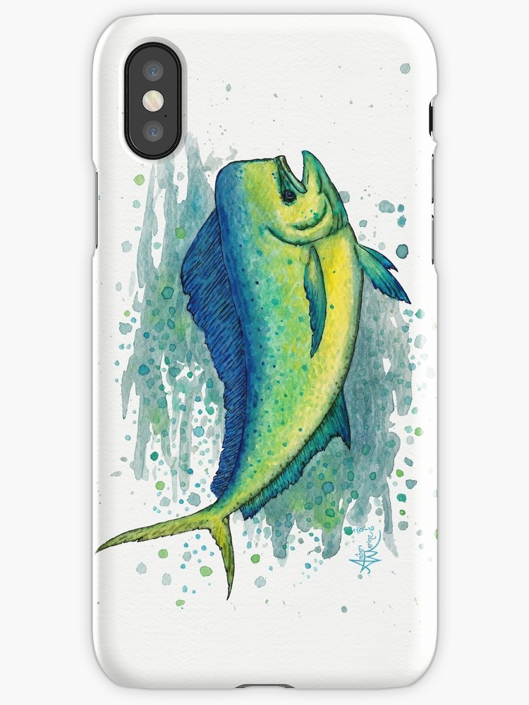 750x1000 Mahi Mahi Splash By Amber Marine ~ Watercolor Amp Ink Dolphin Fish - Mahi Painting