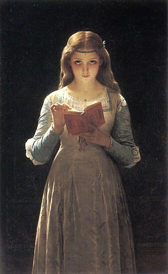 339x553 Pierre Auguste Cot Young Maiden Reading A Book Painting Best - Maiden Painting