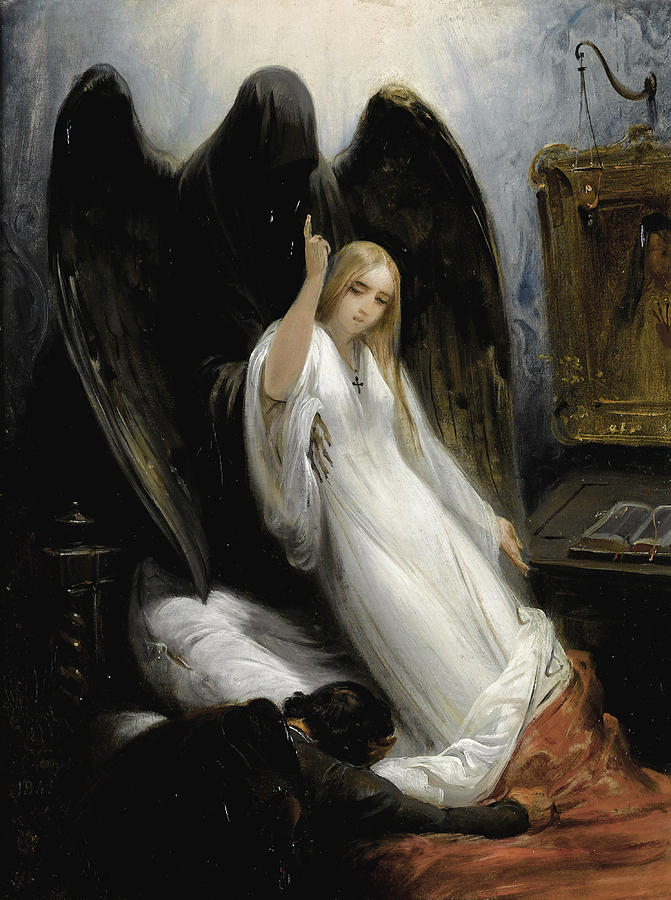 671x900 The Death Angel Or Death And The Maiden Painting By Horace Vernet - Maiden Painting