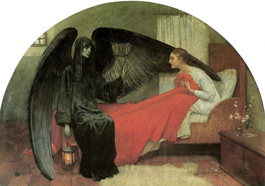 900x633 Death And The Maiden Painting By Marianne Stokes - Maiden Painting