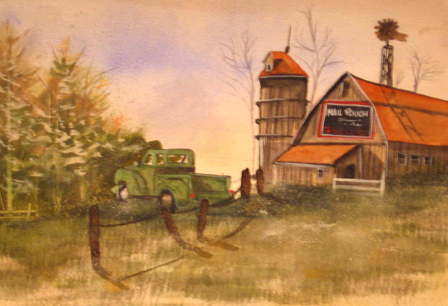 900x616 Mail Pouch Barn Painting By Yuvonne Buege Hogston - Mail Pouch Barn Painting