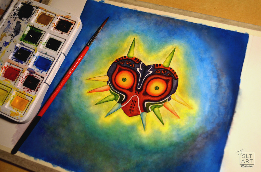 1024x678 The Legend Of Zelda Majora's Mask By Simelaslt - Majoras Mask Painting
