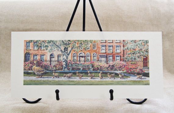 570x371 Make Way For Ducklings Watercolor Print By Kathleenmcnallyart - Make Way For Ducklings Painting