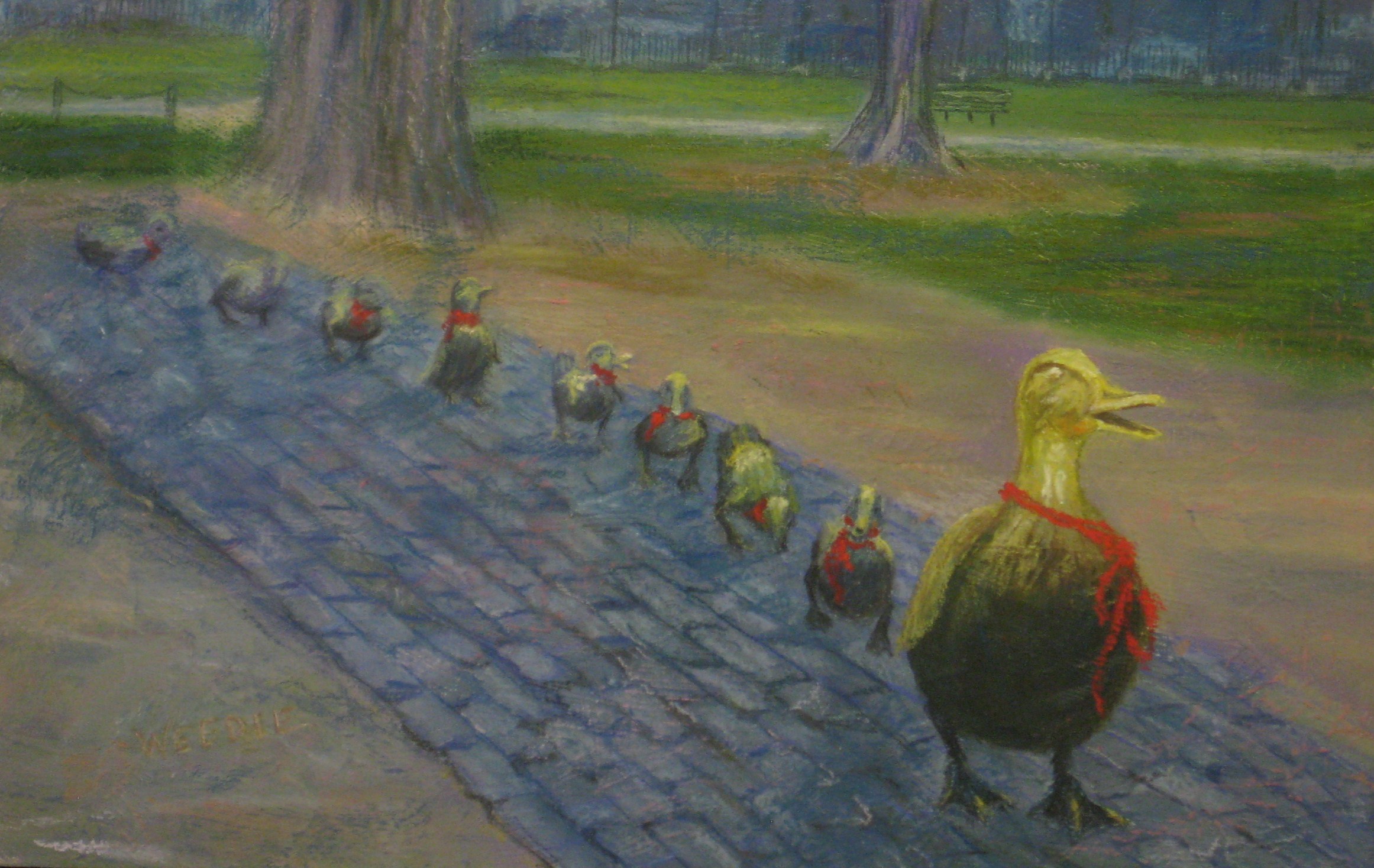 2323x1468 Make Way For Ducklings The Guild Of Harwich Artists - Make Way For Ducklings Painting