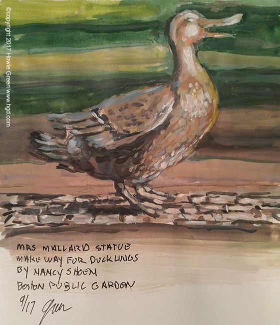 561x650 Mrs. Mallard Make Way For Ducklings Statue Painting Boston Public - Make Way For Ducklings Painting