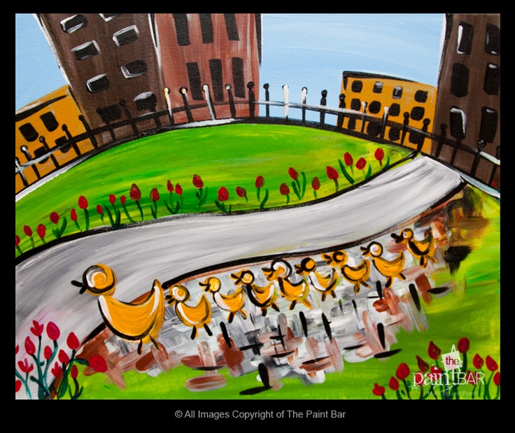 736x619 The 115 Best Paintings - Make Way For Ducklings Painting
