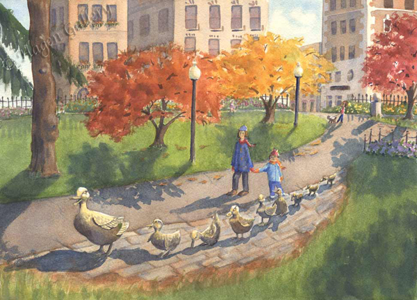 600x432 Welcome To Hagen Gallery Original Watercolors, Prints Amp Cards - Make Way For Ducklings Painting