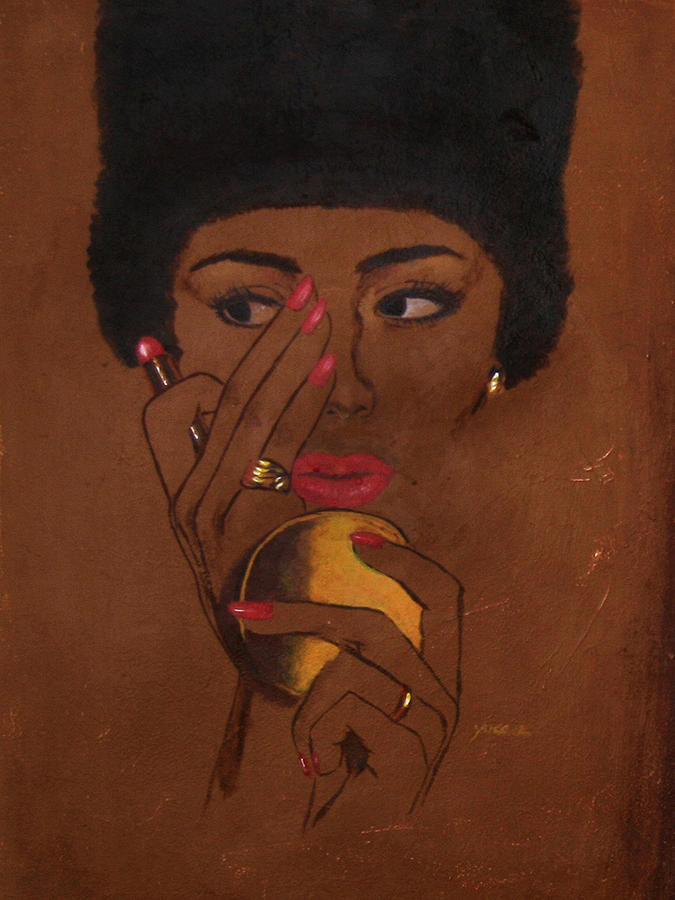 675x900 Black Woman Putting On Her Makeup Painting By Unknown - Makeup Painting