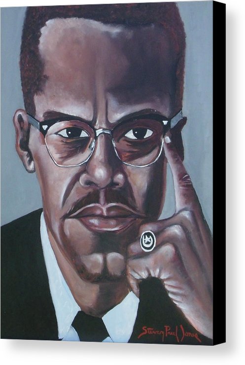 497x740 Malcolm X Canvas Print Canvas Art By Steven Jones - Malcolm X Canvas Painting