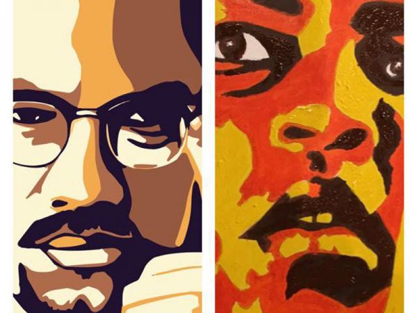 600x450 Sep 24 Malcom X And Muhammad Ali Paint - Malcolm X Canvas Painting