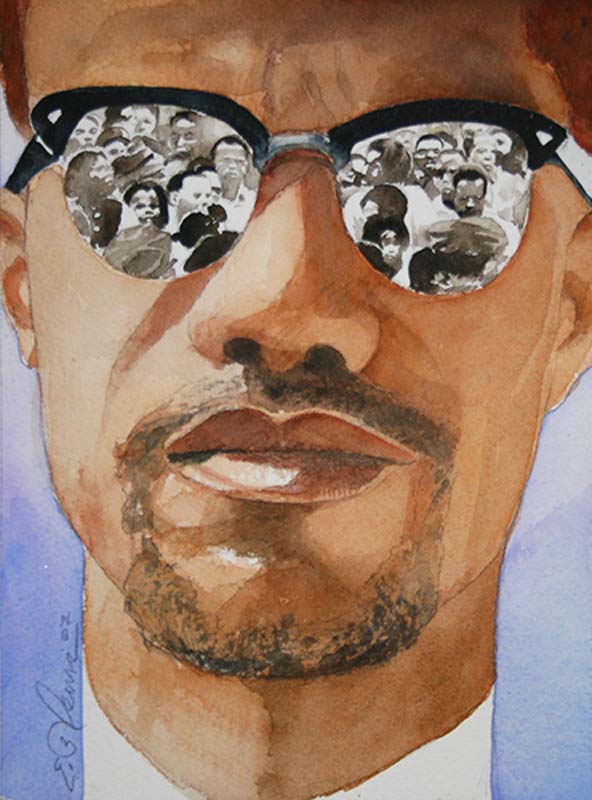 592x800 Index Of Wp Contentgalleryd Is For Drinking Gourd - Malcolm X Painting