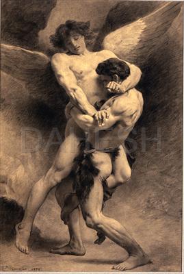269x400 Bonnat, Jacob Wrestling The Angel - Male Angel Painting