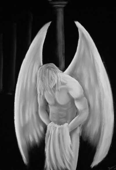 400x587 Male Angel 02 By Ftmyersartist - Male Angel Painting