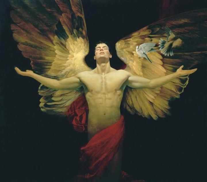 720x633 Thankful Male Angel Angels Are Glorious~fantasy - Male Angel Painting