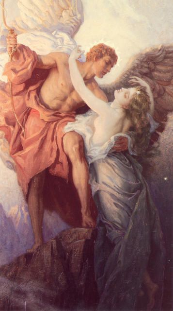 357x640 Male Angel Holds Woman, Art Painting Wonderful By Herbert James - Male Angel Painting