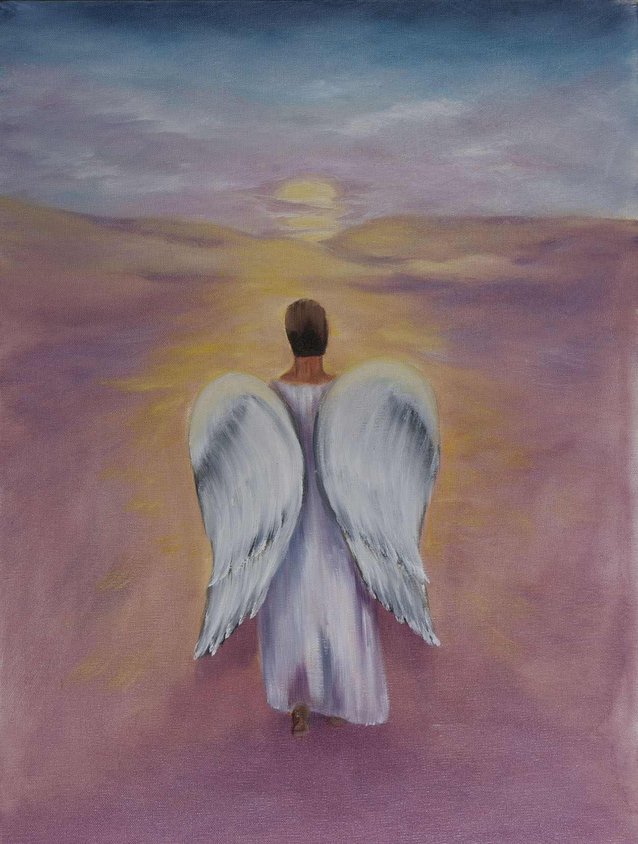 1252x1656 Through Your Hands Inspirational - Male Angel Painting