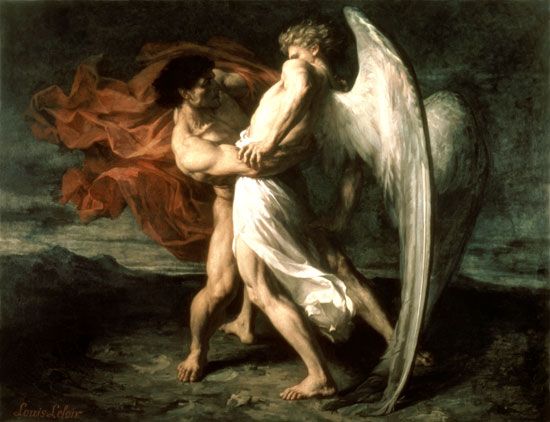 550x422 Famous Paintings Of Jacob Wrestling With The Angel, Ranked - Male Angel Painting