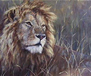 366x305 Caesar - Male Lion Painting