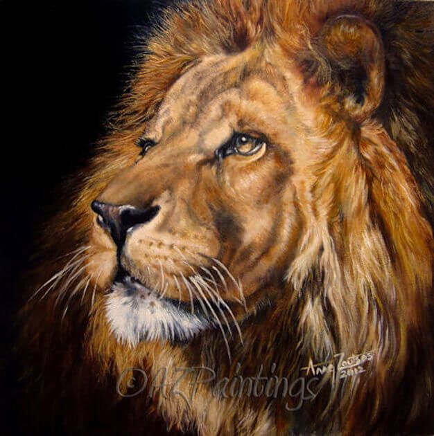 626x630 Hrh - Male Lion Painting