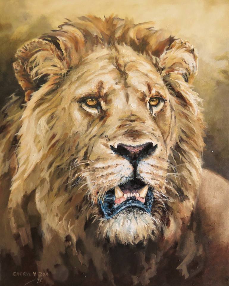 770x963 Saatchi Art Male Lion Painting By Discover My Art - Male Lion Painting
