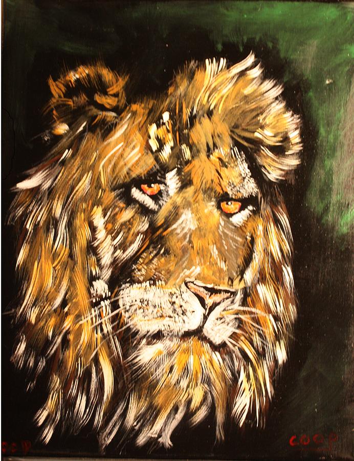 692x900 African Male Lion Painting By Chris Cooper - Male Lion Painting