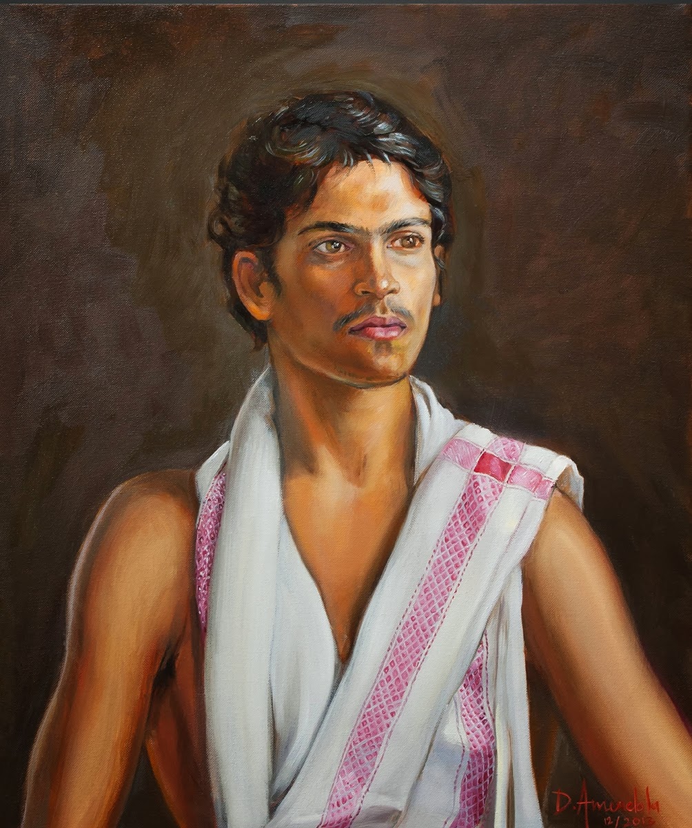 1004x1200 Portrait Of A Young Indian Man, Oil Painting, Portrait, Figures - Male Oil Painting