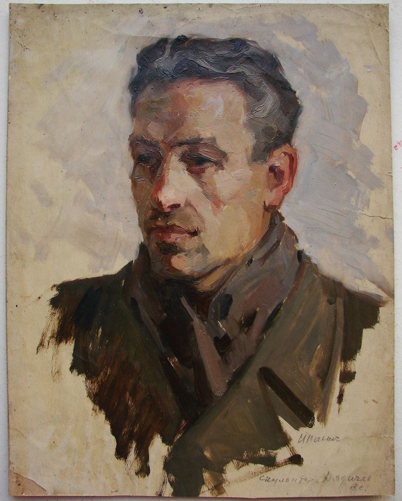 803x1000 Russian Ukrainian Soviet Oil Painting Male Portrait Man Realism - Male Oil Painting