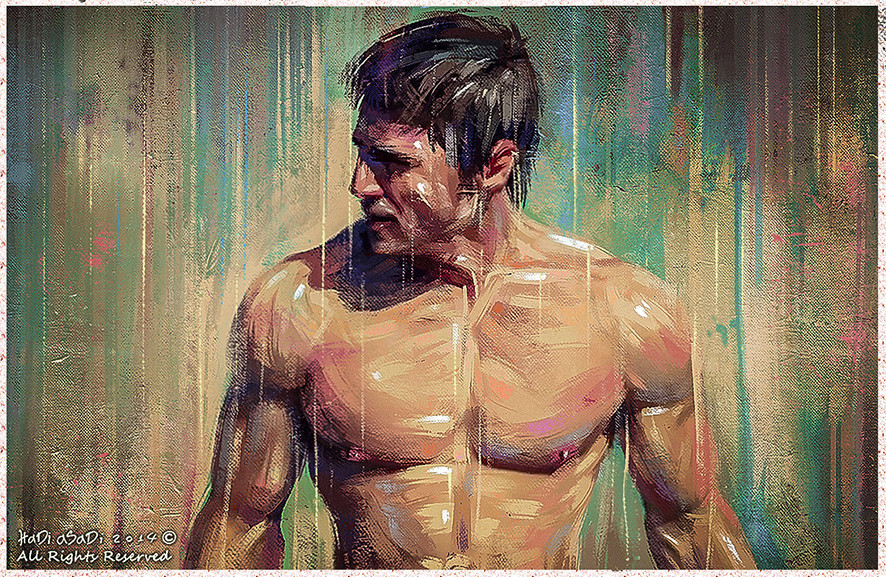 886x577 Hadi Asadi - Male Oil Painting