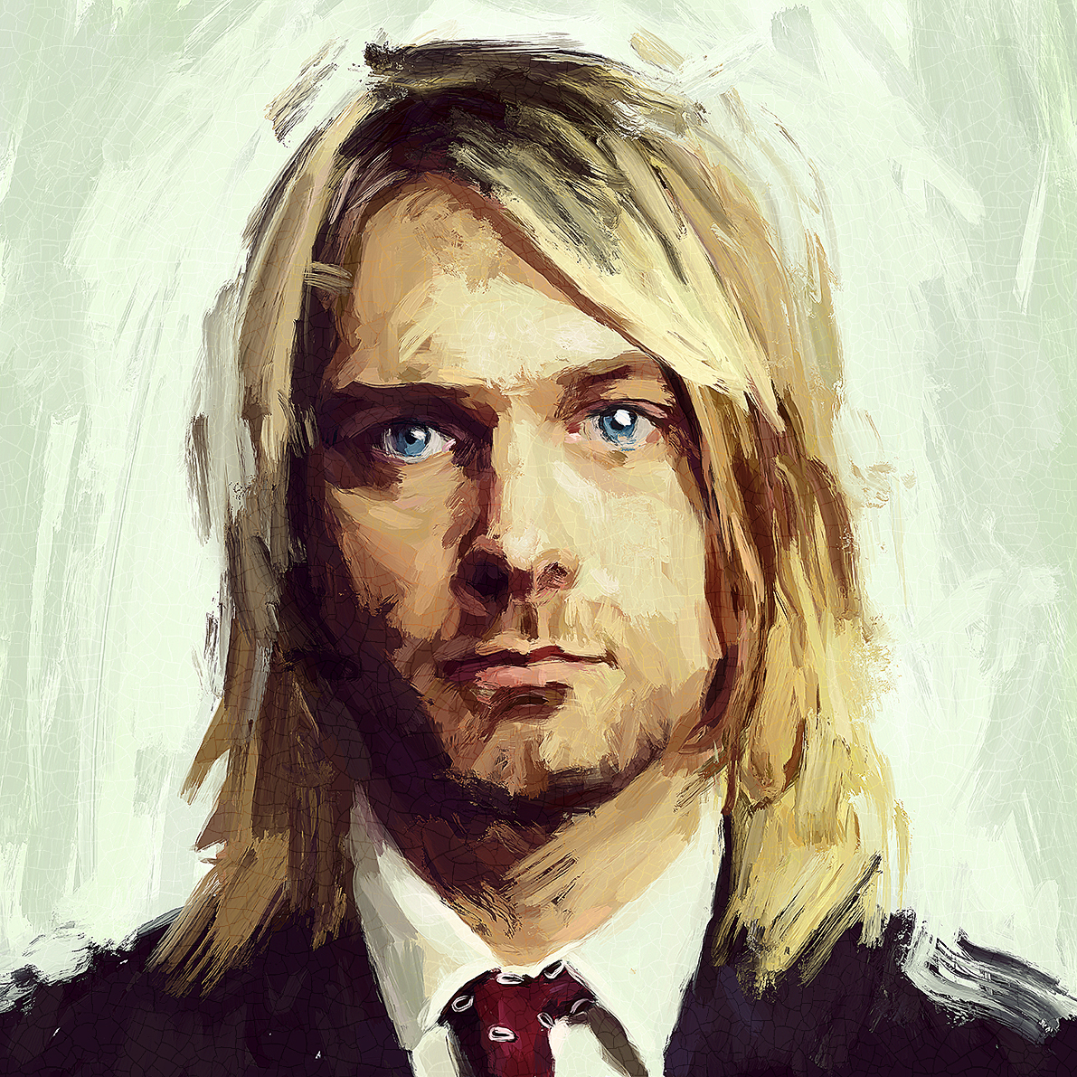 1191x1191 Kurt Cobain Digital Oil Painting, Created On My Ipad In Procreate - Male Oil Painting