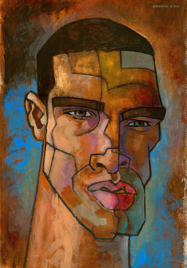 629x900 Untitled Male Head August 2012 Painting By Douglas Simonson - Male Painting