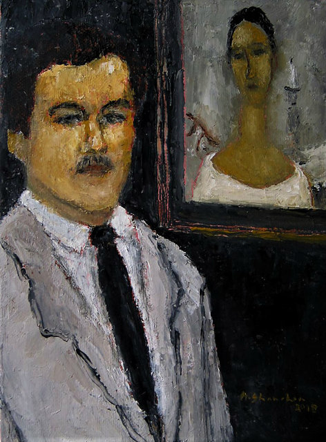 472x640 Alpha Shanahan Artwork Modigliani With Anna Original Painting - Male Painting