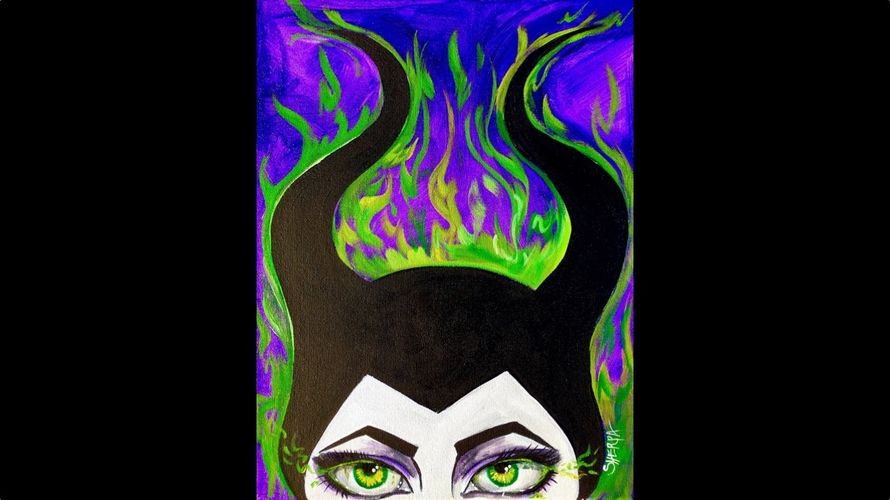 1280x720 Maleficent Step By Step Acrylic Painting On Canvas For Beginners - Maleficent Painting