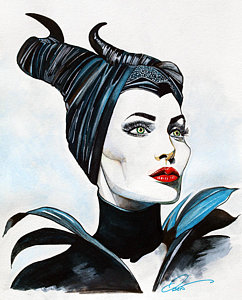 242x300 Angelina Jolie - Maleficent Painting