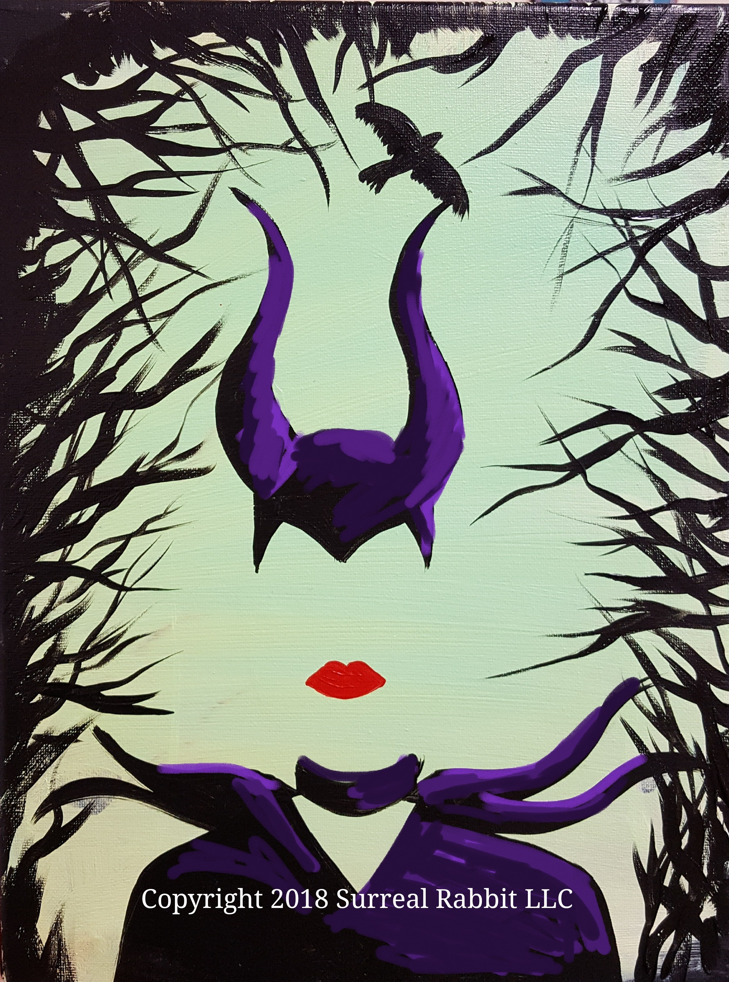 2334x3144 Byob In The Dark Painting Class Surreal Rabbit - Maleficent Painting